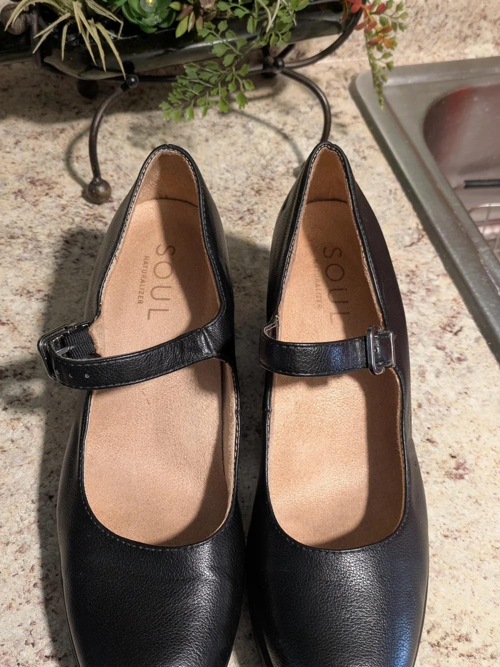 SOUL Naturalizer Black Mary Jane Wedge Pumps